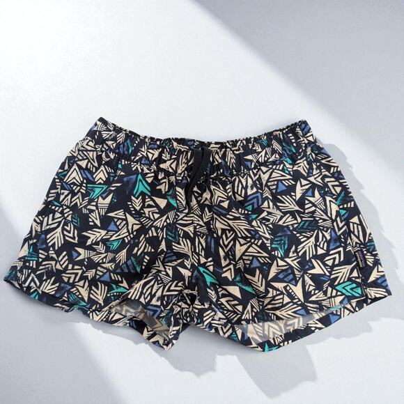 Patagonia Barely Baggies Womens XS Shorts Style 57041 Quill Navy Blue Funky 2.5" - Picture 1 of 9